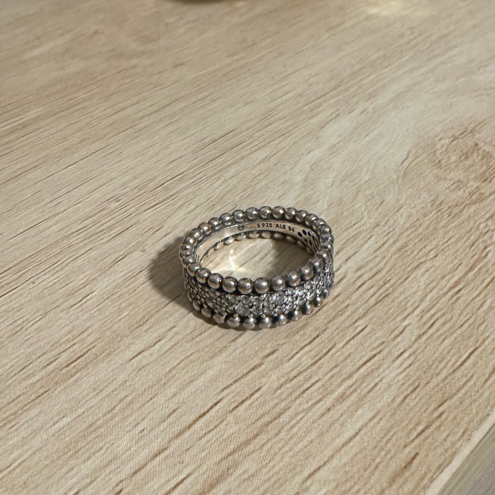 Pandora beaded pave band ring